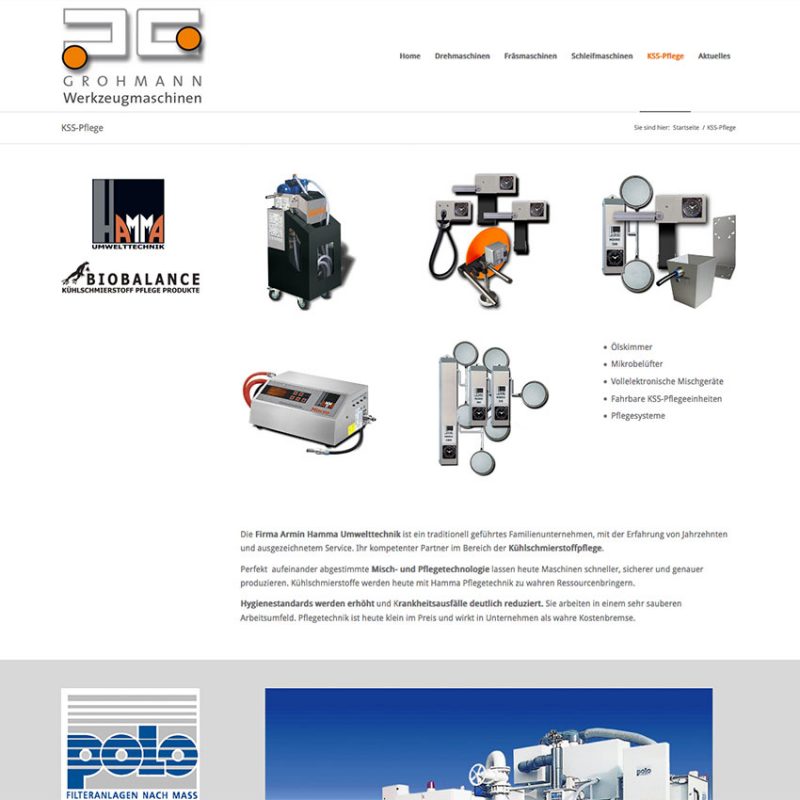 Website Grohmann Maschinen Kaufering