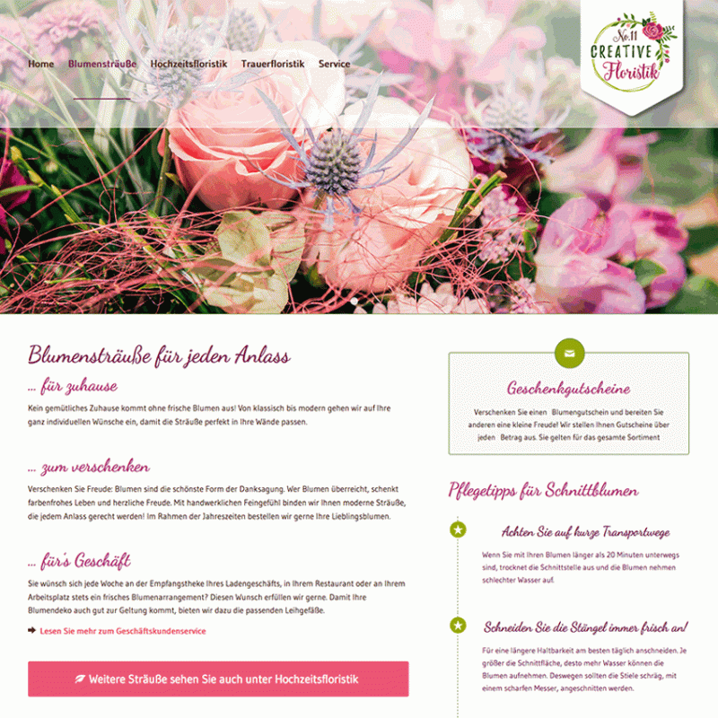 Webdesign Blumengeschäft