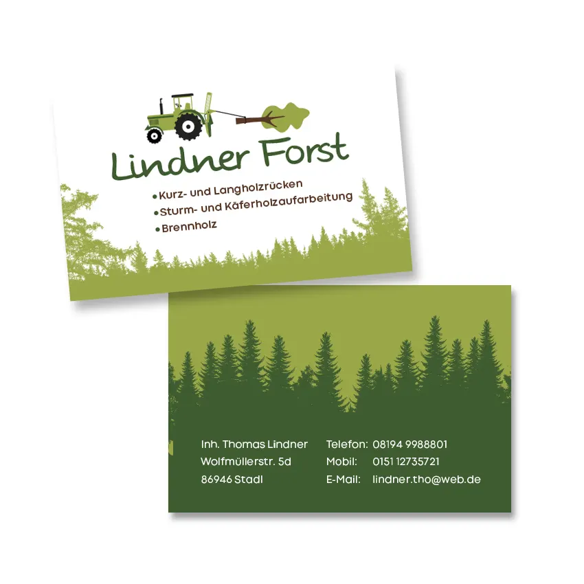 Lindner Forstservice, Visitenkartengestaltung